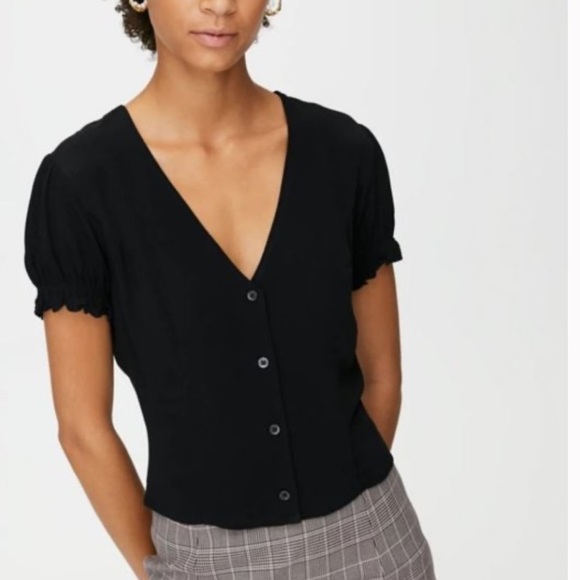 Sunday Best Tops - Aritzia Sunday Best Taryn Blouse - Black Size 6